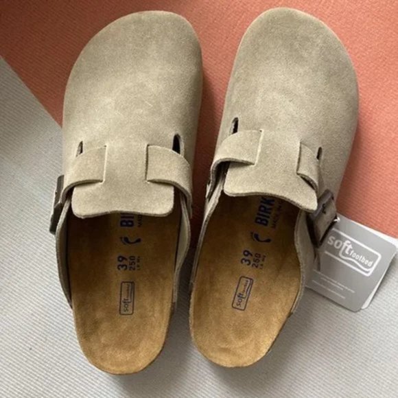 Birkenstock Shoes - Birkenstock Clog Taupe Suede - US size 8-8.5